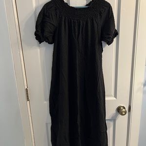 Black Swiss Dot Caroline Nap Dress